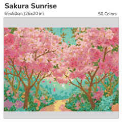 Sakura Sunrise Diamond Painting Kit-55x40cm (22x16 in)-Heartful Diamonds