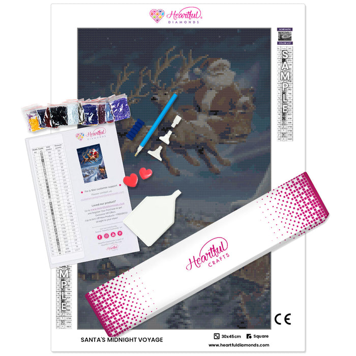 Santa's Midnight Voyage Diamond Painting Kit-30x45cm (12x18 in)-Heartful Diamonds