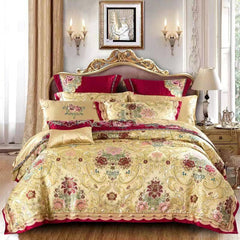 Satin Jacquard Duvet Cover Set - Plush Luxury
