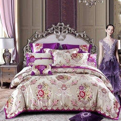 Satin Jacquard Duvet Cover Set - Plush Luxury