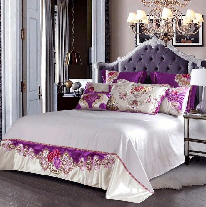 Satin Jacquard Duvet Cover Set - Plush Luxury
