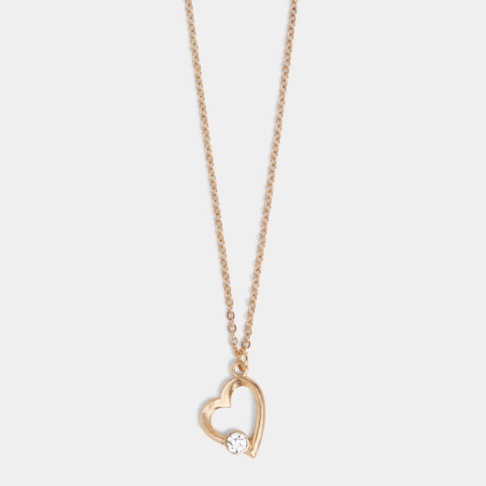 Whispers Simple Heart Necklace - Gold