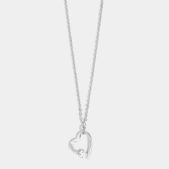 Whispers Simple Heart Necklace - Silver