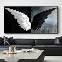 Striking Elegance: Black and White Angel Wings