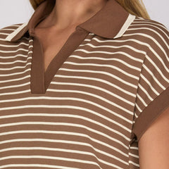 Striped Collared Midi Dress - 260 Broadway Boutique