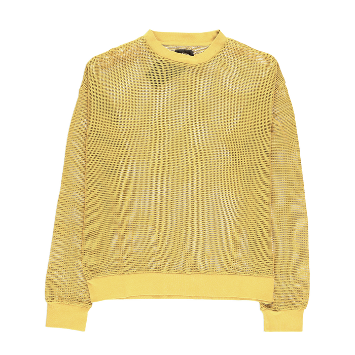 Stussy Pigment Dyed Cotton Mesh Sweater Gold (WORN)