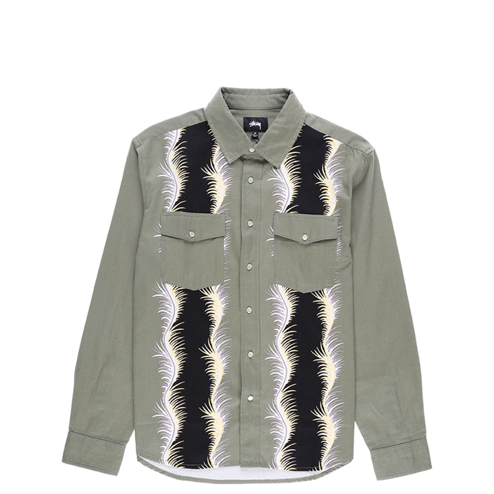 Stussy Wavy L/S Shirt Olive