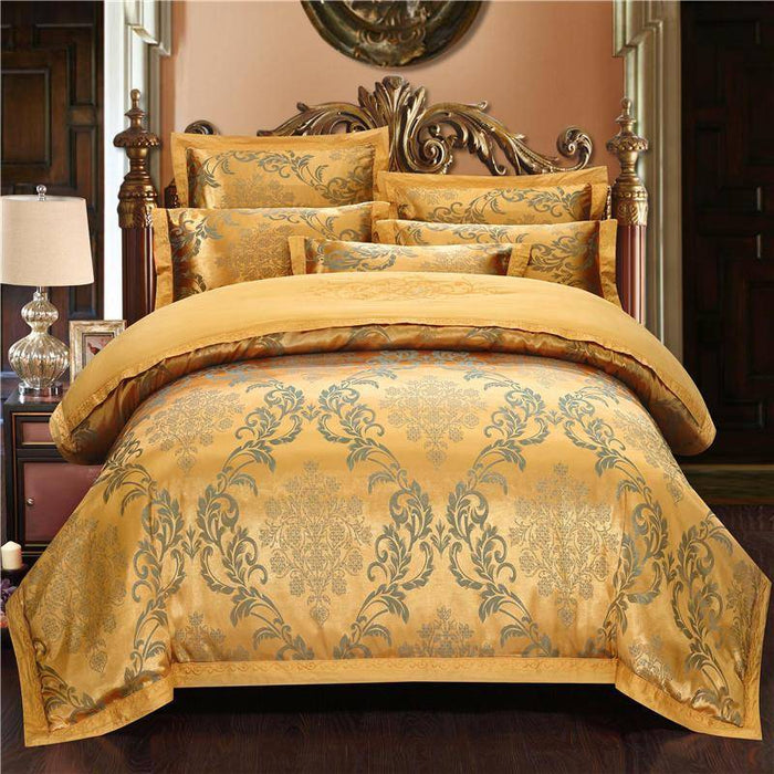 Stylish Luxury Embroidery Sateen Cotton Duvet Cover 4pcs Bedding Set