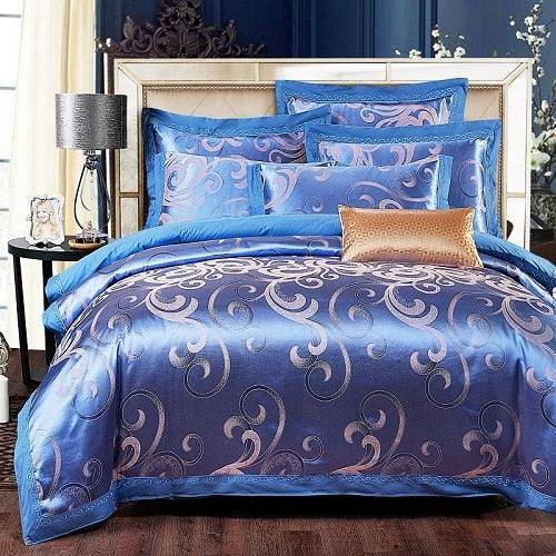 Stylish Luxury Embroidery Sateen Cotton Duvet Cover 4pcs Bedding Set