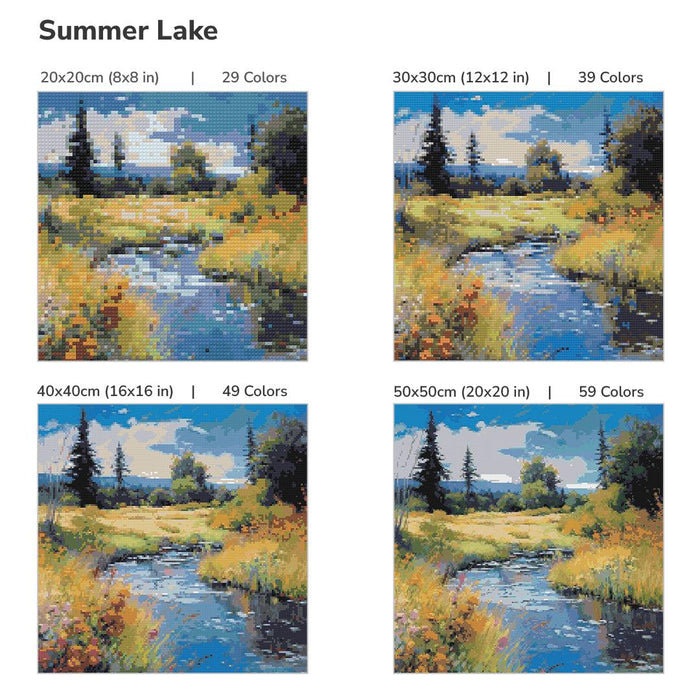 Summer Lake-Diamond Painiting Kit-Heartful Diamonds