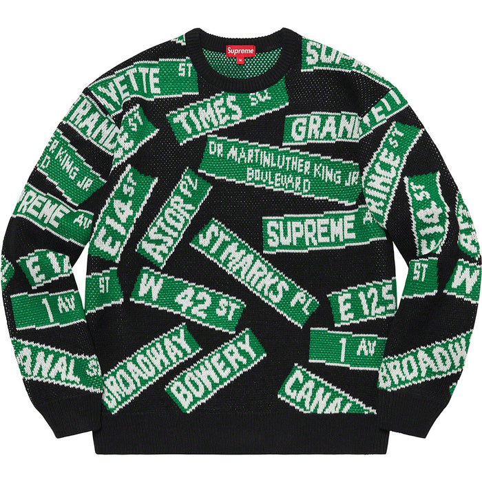 Supreme Street Signs Sweater Black (WORN)