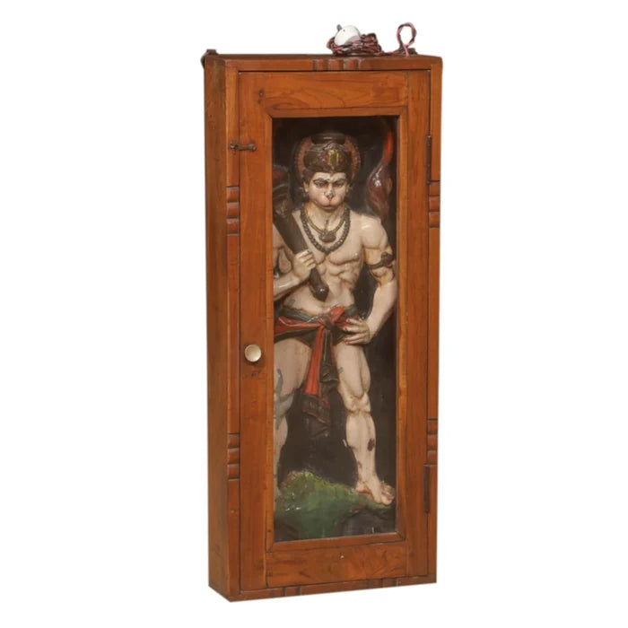Teak Cabinet with God Statue: Available at City Home PDX
