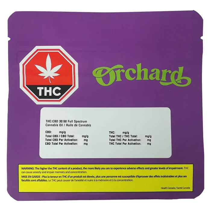 Orchard 30 ml THC:CBD 30:60 Full Cannabinoid Spectrum Oil Oils & Caps
