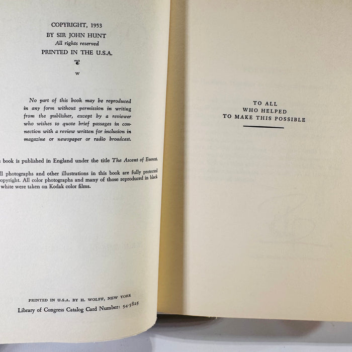 The Conquest of Everest by Sir John Hunt (1954), E.P. Dutton, Hardcover with Dust Jacket