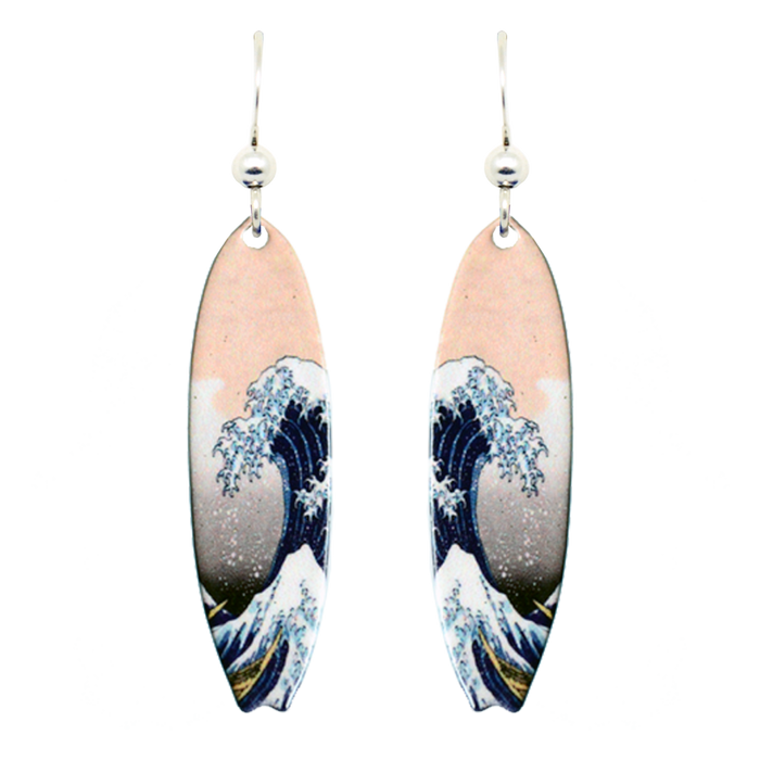 The Great Wave - Earrings #1499 by d'ears