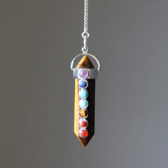 tigers eye chakra necklace pendulum