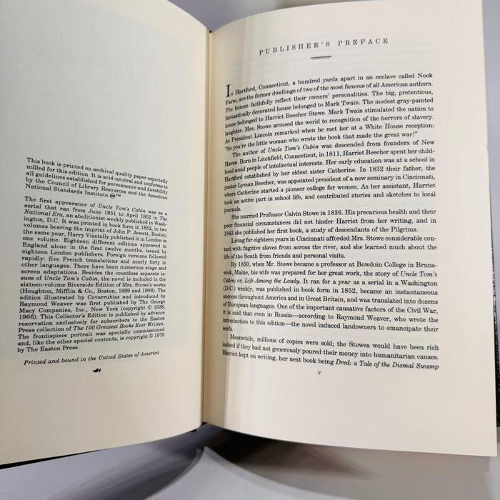 Uncle Tom’s Cabin by Harriet Beecher Stowe | Easton Press Leather Collector’s Edition (1979)