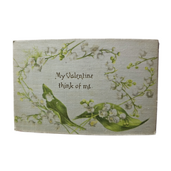 Valentine Postcard Silk Like Surface Lily of Valley Flowers Winsch Pub.
