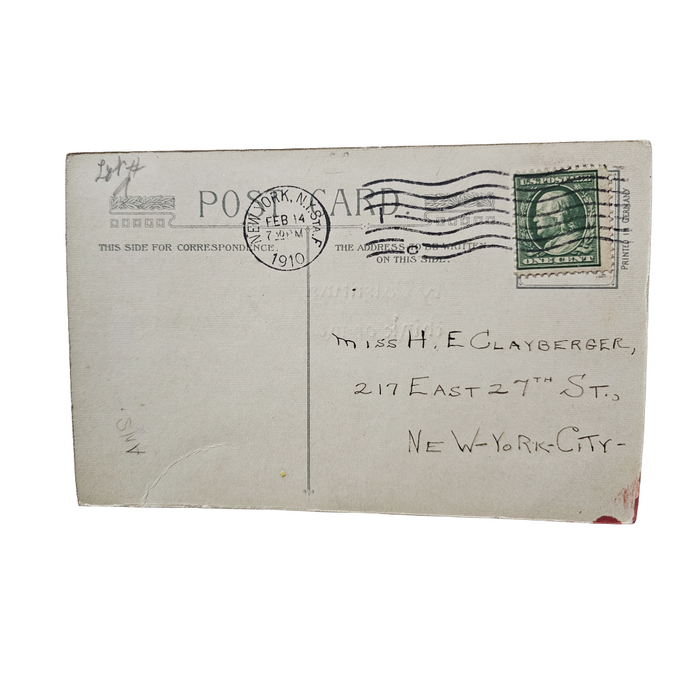 Valentine Postcard Silk Like Surface Lily of Valley Flowers Winsch Pub.