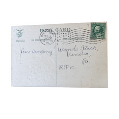 Valentine Postcard Silver Embossed Roses with Heart IAP Pub