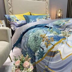 Vibrant Abstract Egyptian Cotton Bedding Set - Ultra Soft & Colorful Duvet Cover Sheet Pillowcase