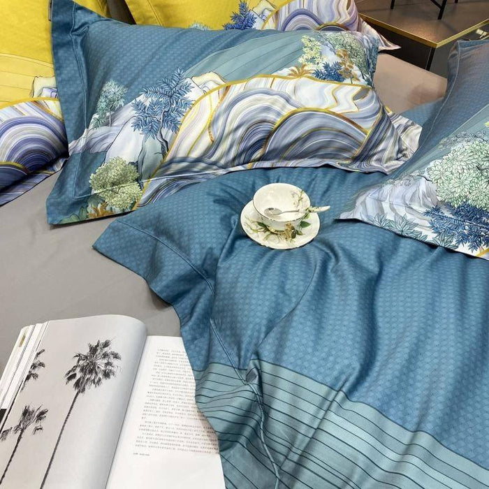 Vibrant Abstract Egyptian Cotton Bedding Set - Ultra Soft & Colorful Duvet Cover Sheet Pillowcase