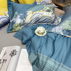 Vibrant Abstract Egyptian Cotton Bedding Set - Ultra Soft & Colorful Duvet Cover Sheet Pillowcase