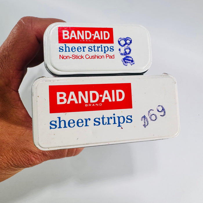Vintage Band-Aid Sheer Strips Tin Bundle Johnson & Johnson Metal First Aid Tins