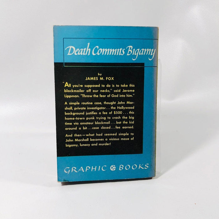Vintage  Graphic Book Death Commits Bigamy by James M. Fox 1949