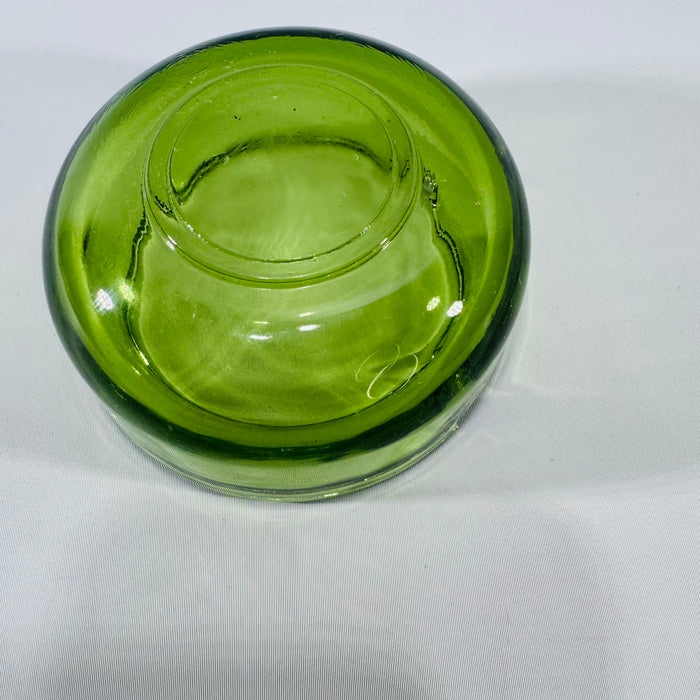 Vintage Green Glass Ashtray | Small Round Trinket Dish Catchall