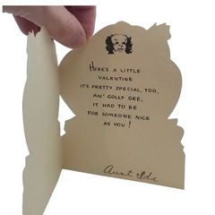 Vintage Hallmark Valentine Die Cut Card Cocker Spaniel Puppy Dog in Basket