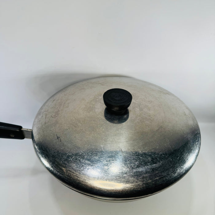 Vintage Revere Ware 10 Inch Skillet with Lid | Copper Clad Stainless Steel Pan