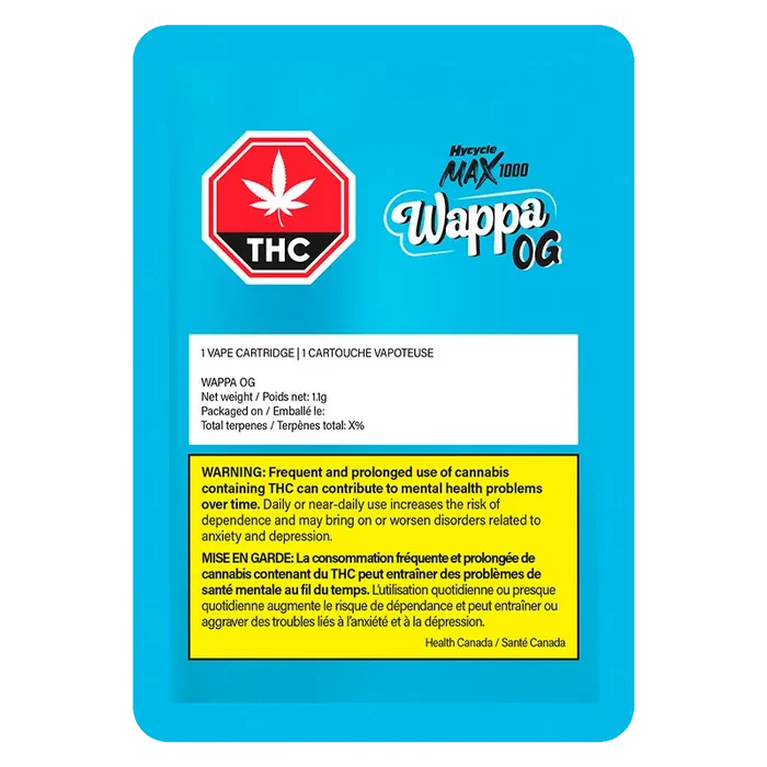 Hycycle MAX 1.1 g Wappa OG Vape Cartridge Vapes