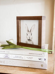 Watercolor Bunny | Spring Easter Wood Sign: 9x9"