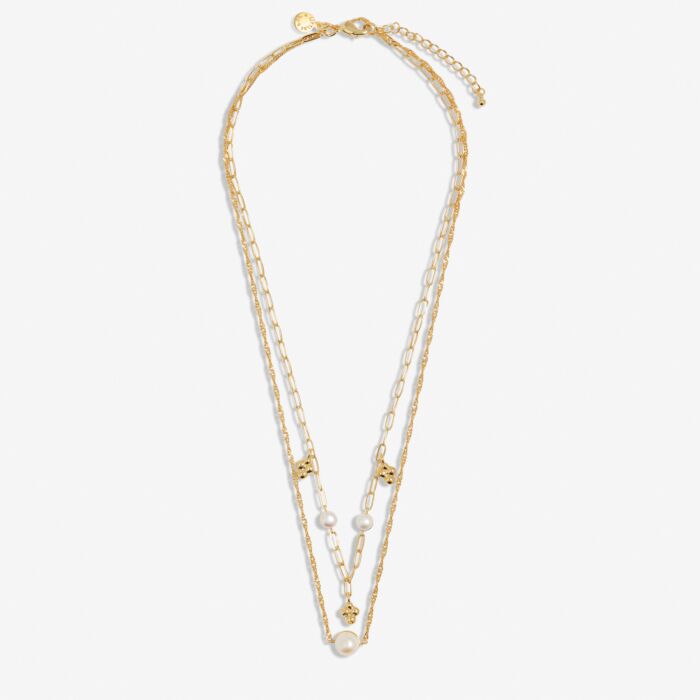 White Pearl Stacks Of Style Necklace Set