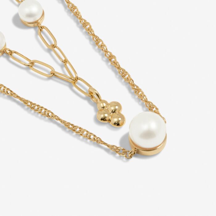 White Pearl Stacks Of Style Necklace Set
