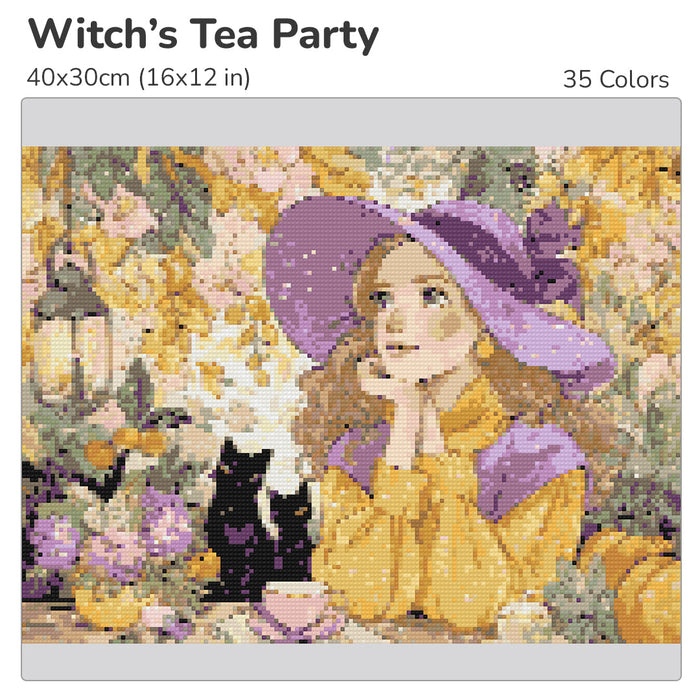 Witch's Tea Party Diamond Painting Kit-40x30cm (16x12 in)-Heartful Diamonds