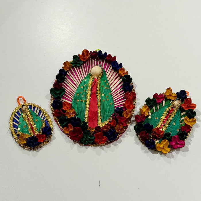 Woven Corn Husk Virgen de Guadalupe