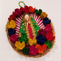 Woven Corn Husk Virgen de Guadalupe